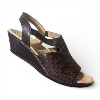 Romulo Sandalia Cuero Casta&ntilde;o Mujer Talla 41 Ref  5017 